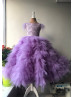 Lavender Lace Tulle Ruffle Flower Girl Dress